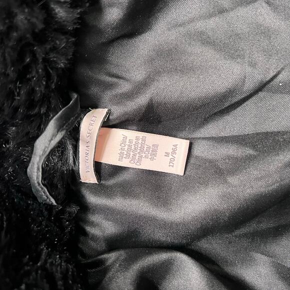 Victoria’s Secret Black Faux Fur Jacket Women’s Medium Short Coat Plush Soft - Picture 5 of 13